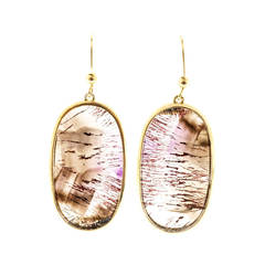 Peter Suchy Clear Quartz Amethyst Rutile Gold Dangle Earrings 4