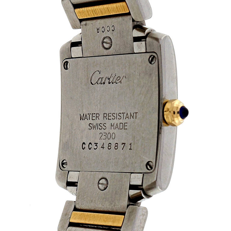 Cartier Lady's Stainless Steel and Yellow Gold Tank Francaise Wristwatch 2