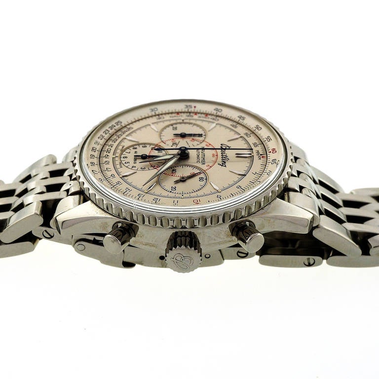 Breitling Stainless Steel Automatic Navitimer Chronograph Wristwatch, circa 1995 2