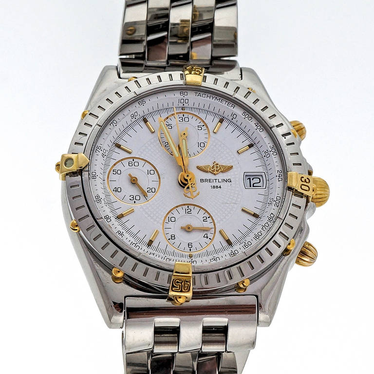 breitling 1884 stainless steel back chronographe 100m b13048