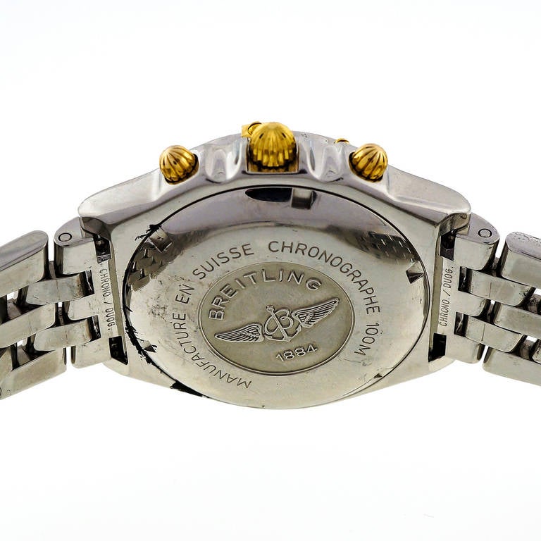 Breitling Stainless Steel Chronomat Chronograph Wristwatch with Date circa 1997 In Good Condition In Stamford, CT