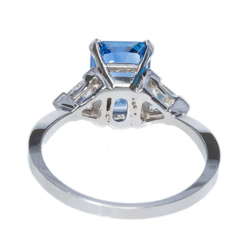 Emerald Cut Sapphire Diamond Gold Engagement Ring 1