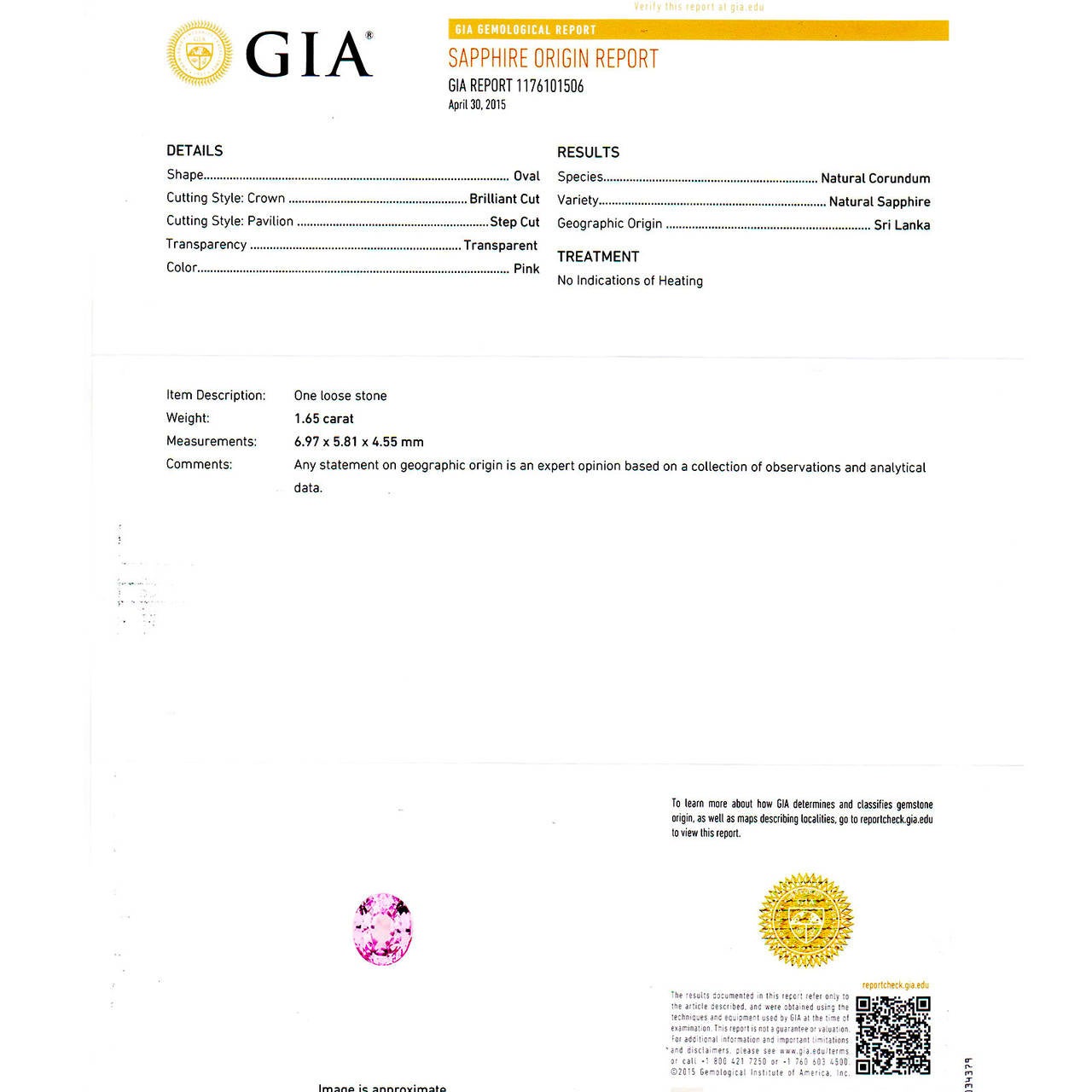 Women's GIA Certified 1.65 Carat Natural Pink Sapphire Diamond Platinum Engagement Ring