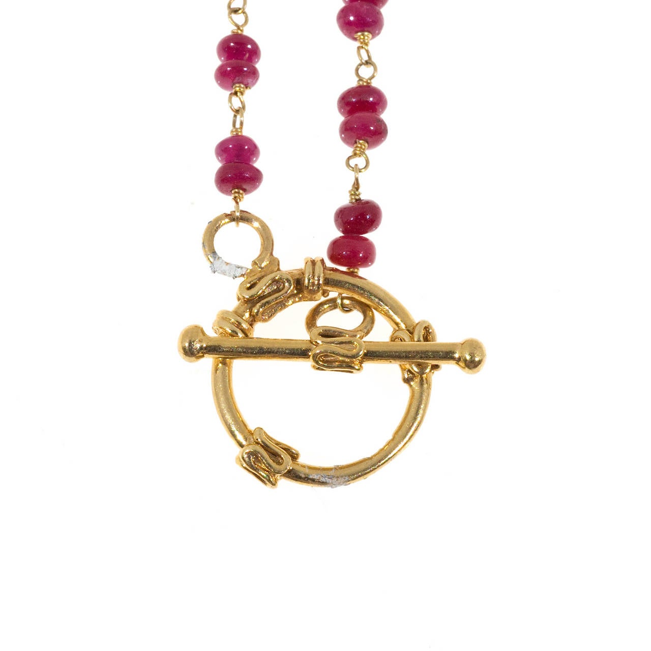 Collier pendentif en perles de rondelle filées à la main, rubis, apatite, émeraude et péridot Pour femmes en vente