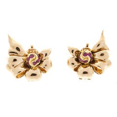 Tiffany & Co Ruby Pink Gold Clip Earrings 5