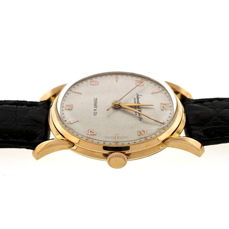 IWC Rose Gold Oversized Wristwatch Retailed by Tiffany & Co circa 1945 1