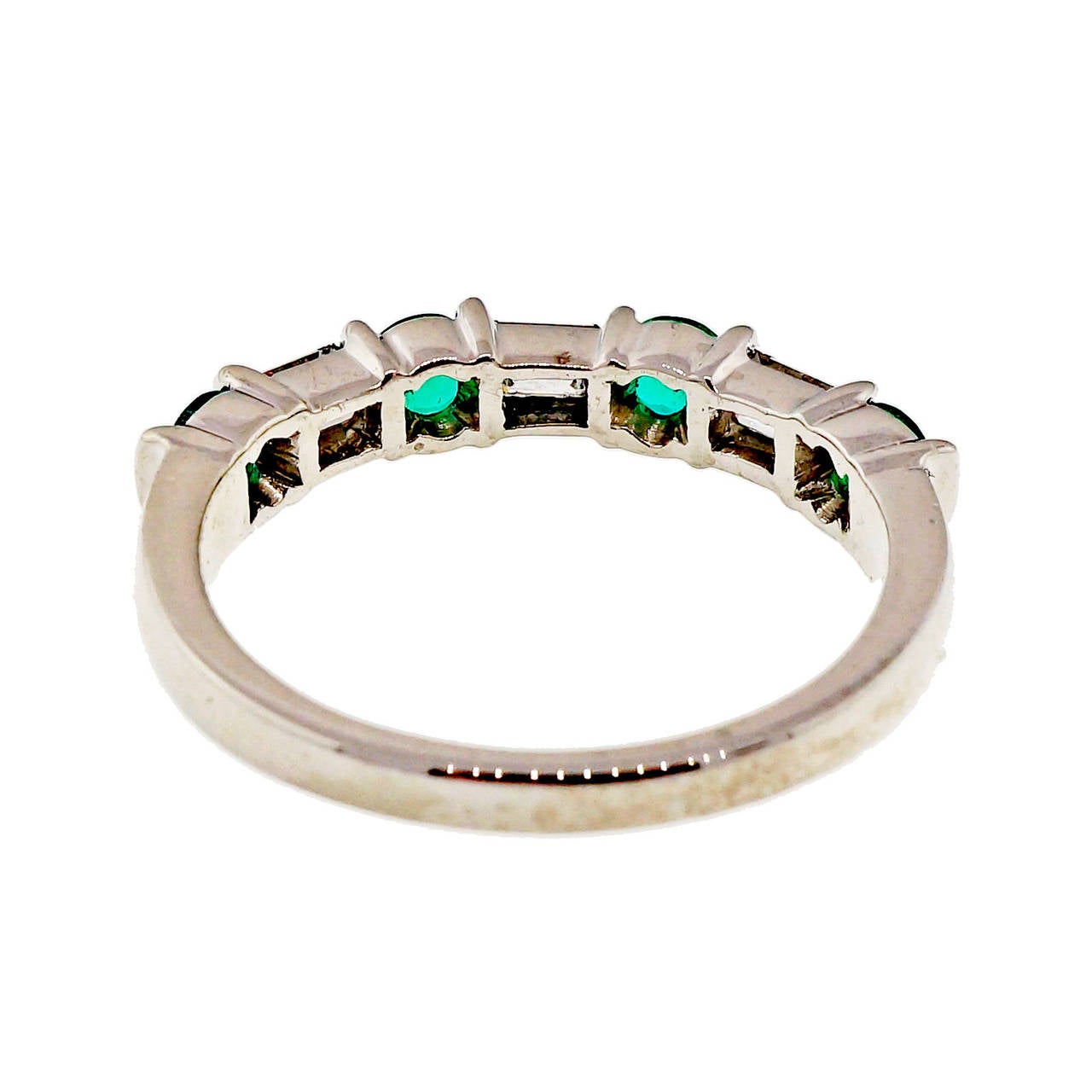 Women's Tiffany & Co. Emerald Diamond Platinum Wedding Band Ring