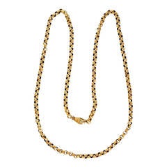 Victorian Diamond Gold Textured Long Link Chain