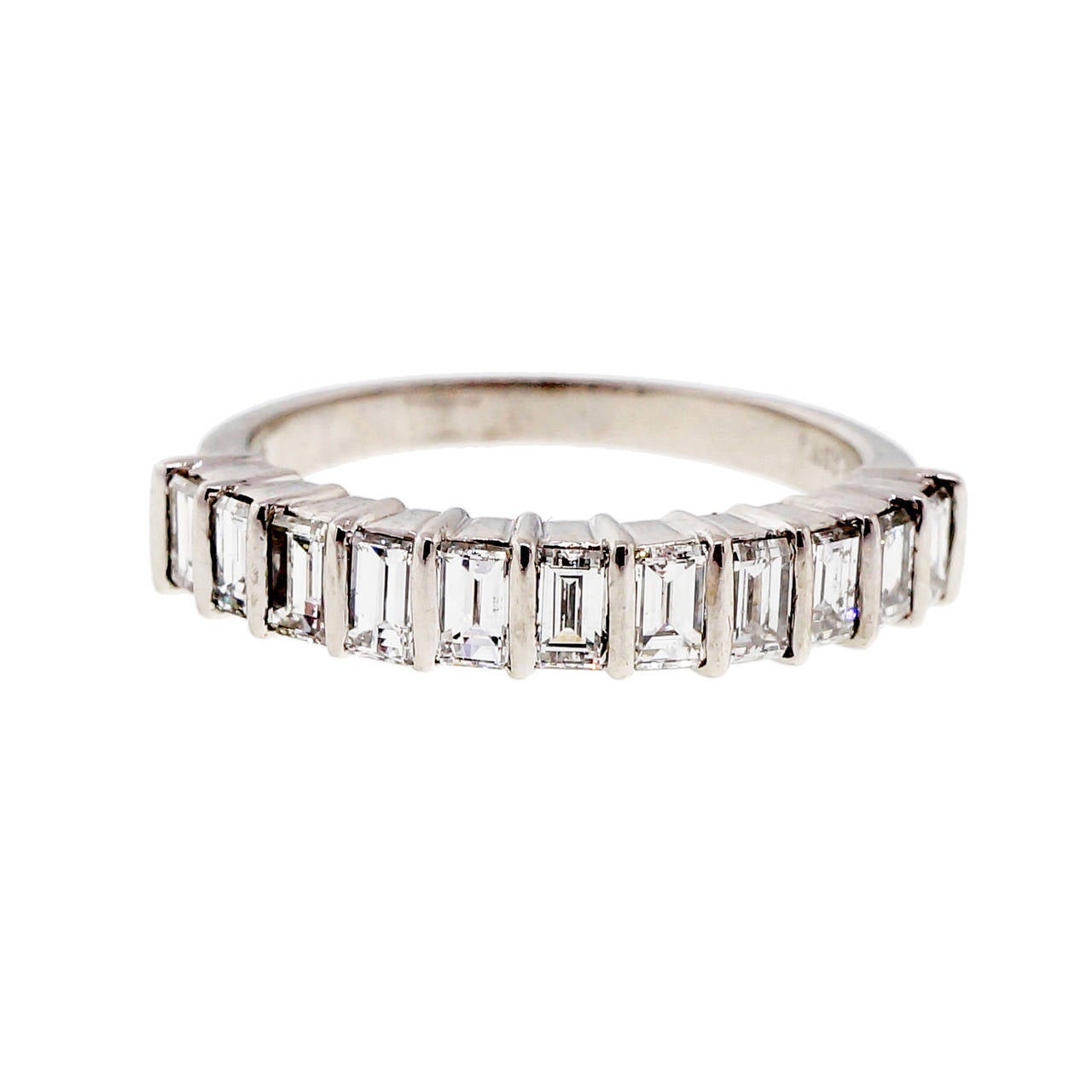 Women's Tiffany & Co. Emerald Cut Diamond Platinum Wedding Band Ring