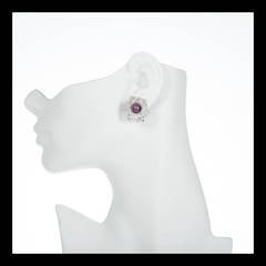 Orecchini in oro bianco con diamante e rubino certificati GIA da 5,00 carati