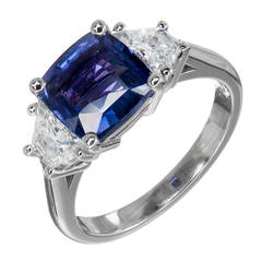 Peter Suchy Color Change Sapphire Diamond Platinum Engagement Ring