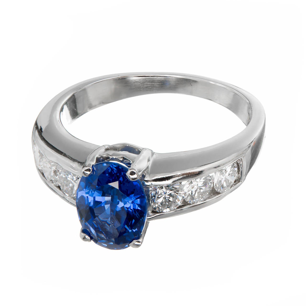 Top gem natural untreated pure bright sparkly cornflower blue Sapphire 8.28 x 6.14 x 3.96mm cut for surface area and brilliance. Bigger than many 2.00ct Sapphires. Excellent finger ring or engagement ring alternative. Includes channel set full cut