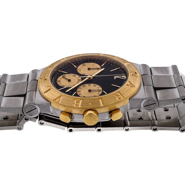 Bulgari Stainless Steel and Yellow Gold Diagono Chronograph Wristwatch 1
