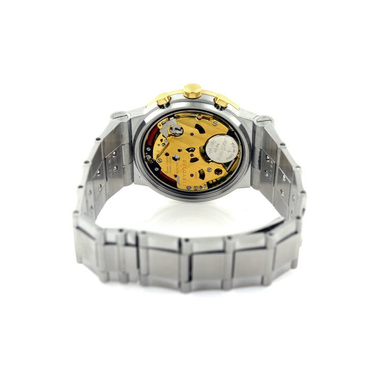 Bulgari Stainless Steel and Yellow Gold Diagono Chronograph Wristwatch 3
