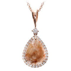 EGL Certified 2.15 Carat Natural Pink Brown Diamond Slice Gold Pendant Necklace 10