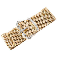 Diamond Gold Mesh Buckle Bracelet 9