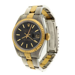 Rolex Lady's Stainless Steel and Yellow Gold Datejust Wristwatch Ref 69173 8