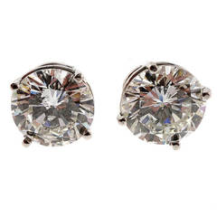 Bright White Diamond Platinum European Ideal Cut Stud Earrings Bright White Diamond Platinum European Ideal Cut Stud Earrings