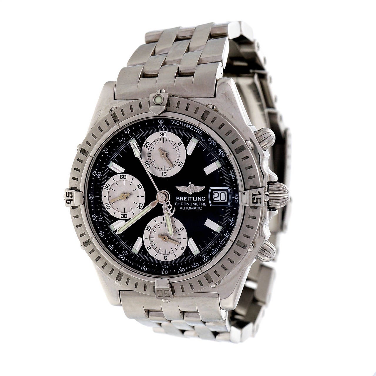 Breitling Stainless Steel Automatic Chronograph Wristwatch Ref A13352 In Good Condition In Stamford, CT