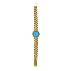 Omega Yellow Gold Diamond DeVille Custom Color Dial Wristwatch