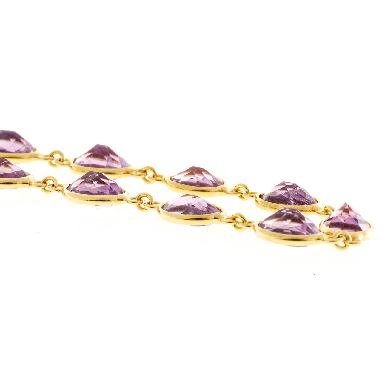 Amethyst by the Yard Gold Link Necklace 2