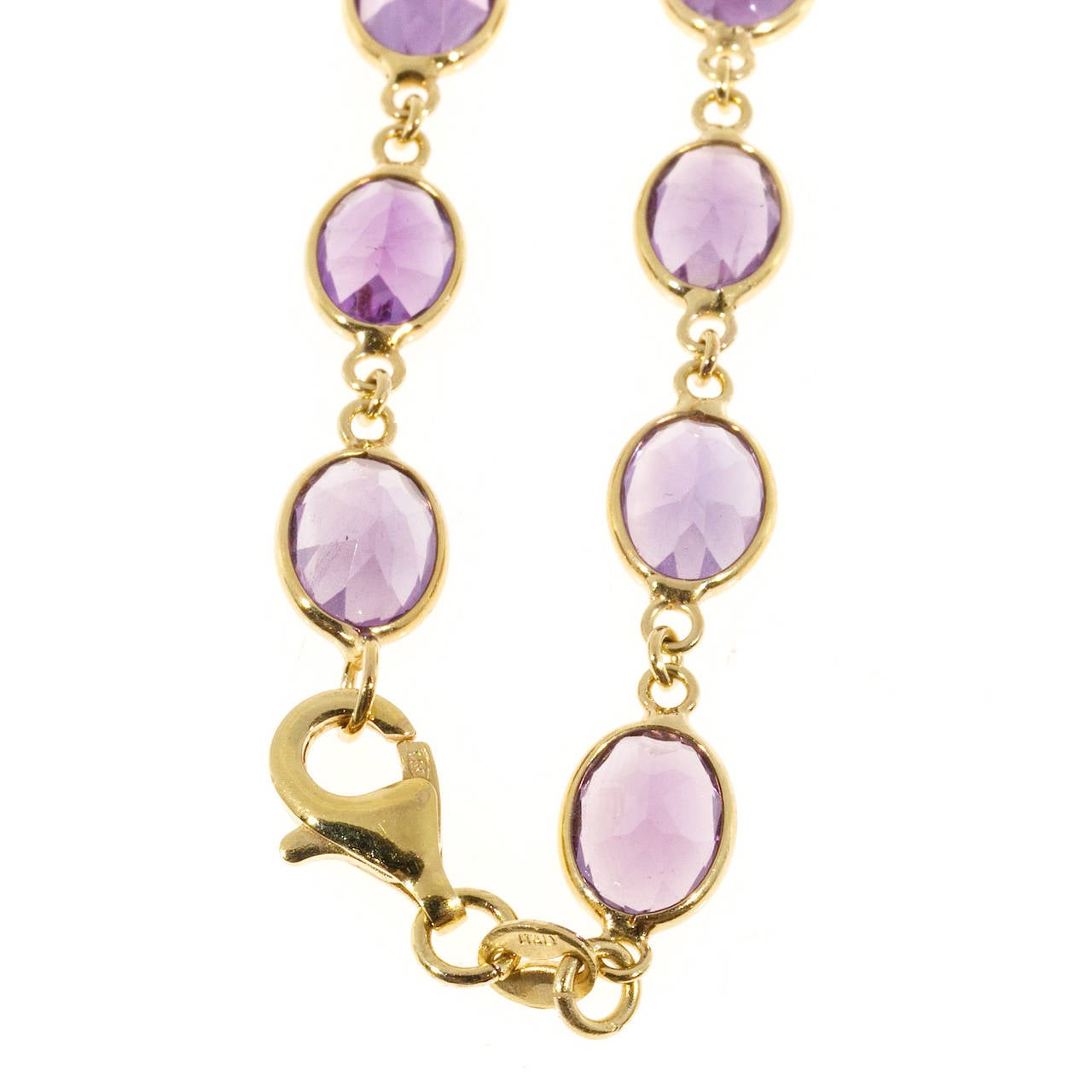 Amethyst by the Yard Gold Link Necklace 1