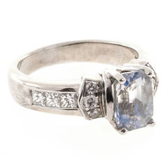 Peter Suchy Bague de fiançailles en or avec diamants et saphir de 2,58 carats certifié GIA