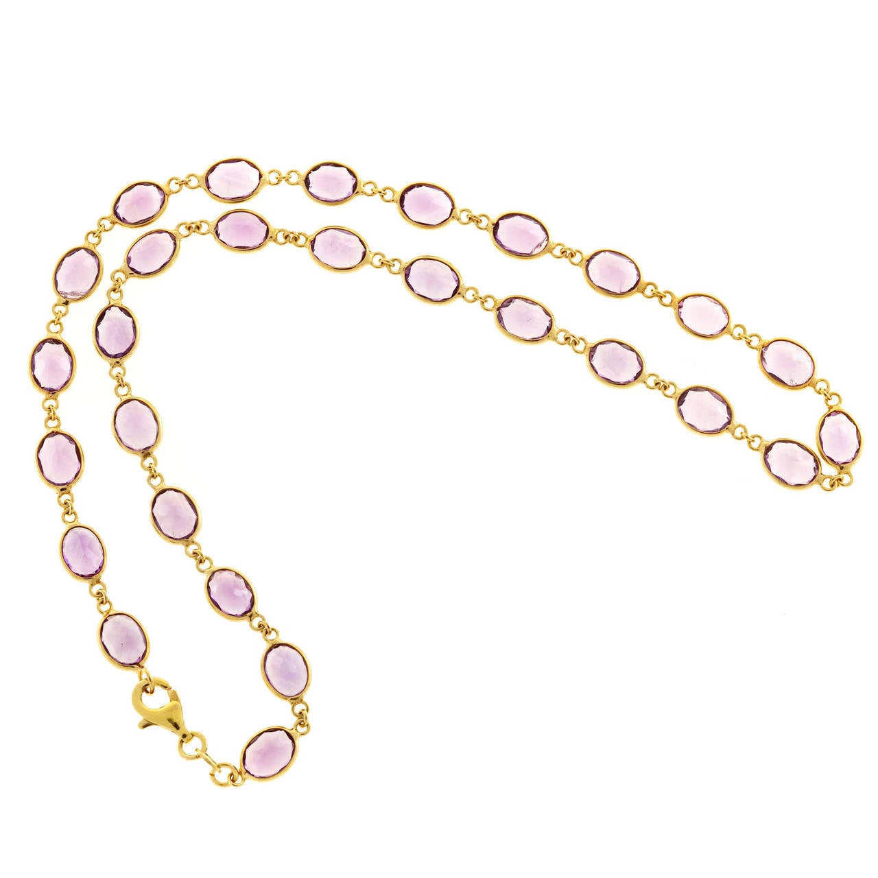 Amethyst by the Yard Gold Link Necklace