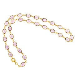 Amethyst by the Yard Gold Link Necklace