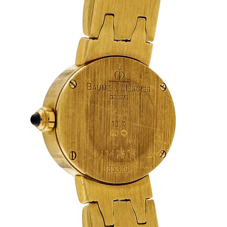 Women's Baume & Mercier Lady's Yellow Gold and Diamond Wristwatch circa 2000s