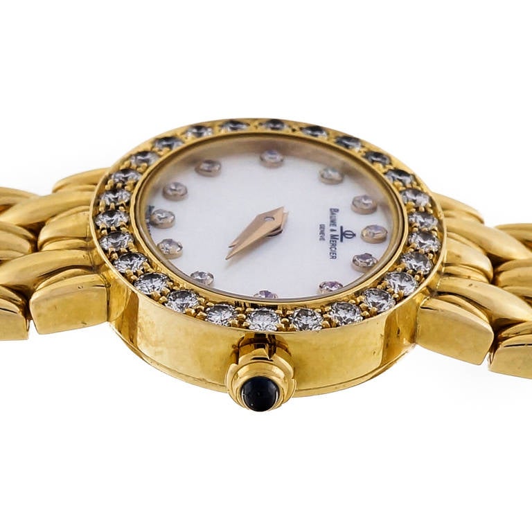 Baume & Mercier Lady's Yellow Gold and Diamond Wristwatch circa 2000s 1