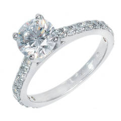 GIA Certified 1.27 Carat Round Diamond Platinum Solitaire Engagement Ring