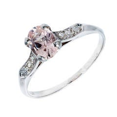 Rare Fancy Light Pink Sapphire Platinum Ring