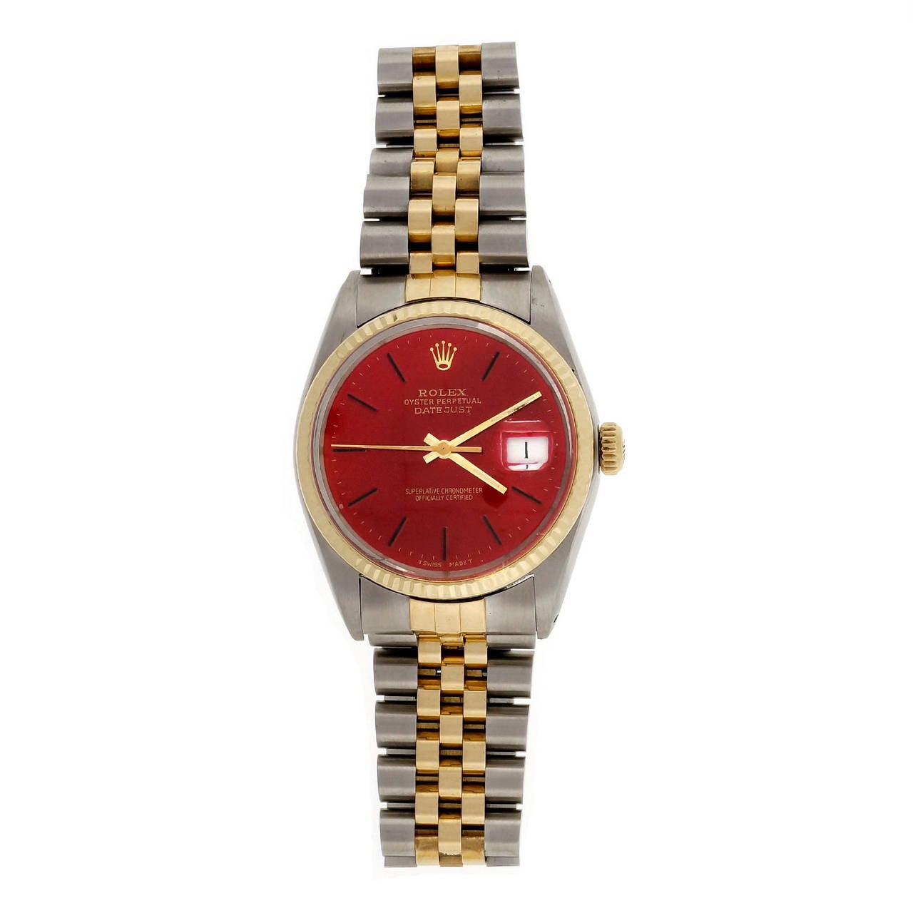 rolex datejust red dial