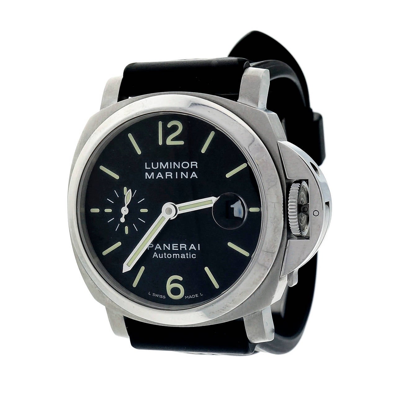 Women's or Men's Panerai Stainless Steel Luminor Marina Automatic Wristwatch