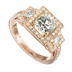 Peter Suchy Diamond Rose Gold Triple Halo Engagement Ring 11