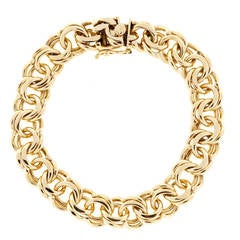 1940s Double Spiral Gold Link Bracelet