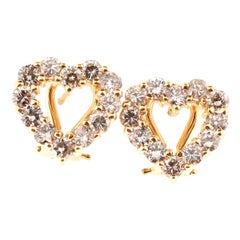 Diamond Gold Heart Shaped Earrings