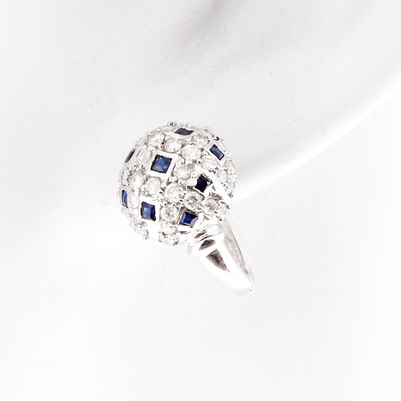 Sapphire Diamond Gold Dangle Earrings 1