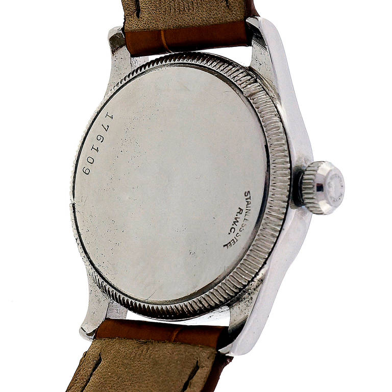 Vintage Rolex Stainless Steel Wristwatch with Bulls-Eye Dial Ref 3478 In Good Condition In Stamford, CT