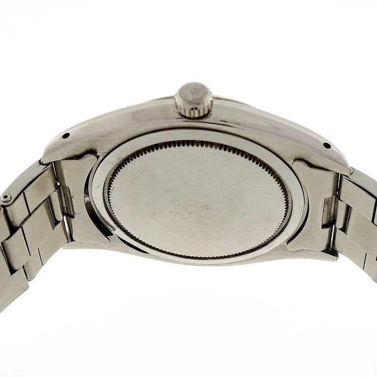 Women's or Men's Vintage Rolex Stainless Steel Oysterdate Wristwatch Ref 6491