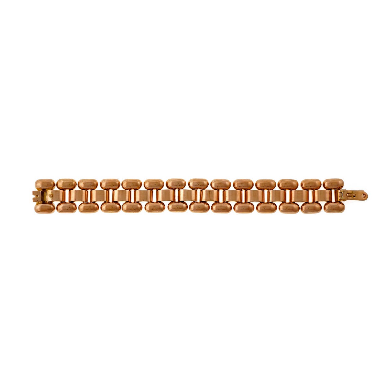 Rose Gold Hinged Link Bracelet In Good Condition In Stamford, CT