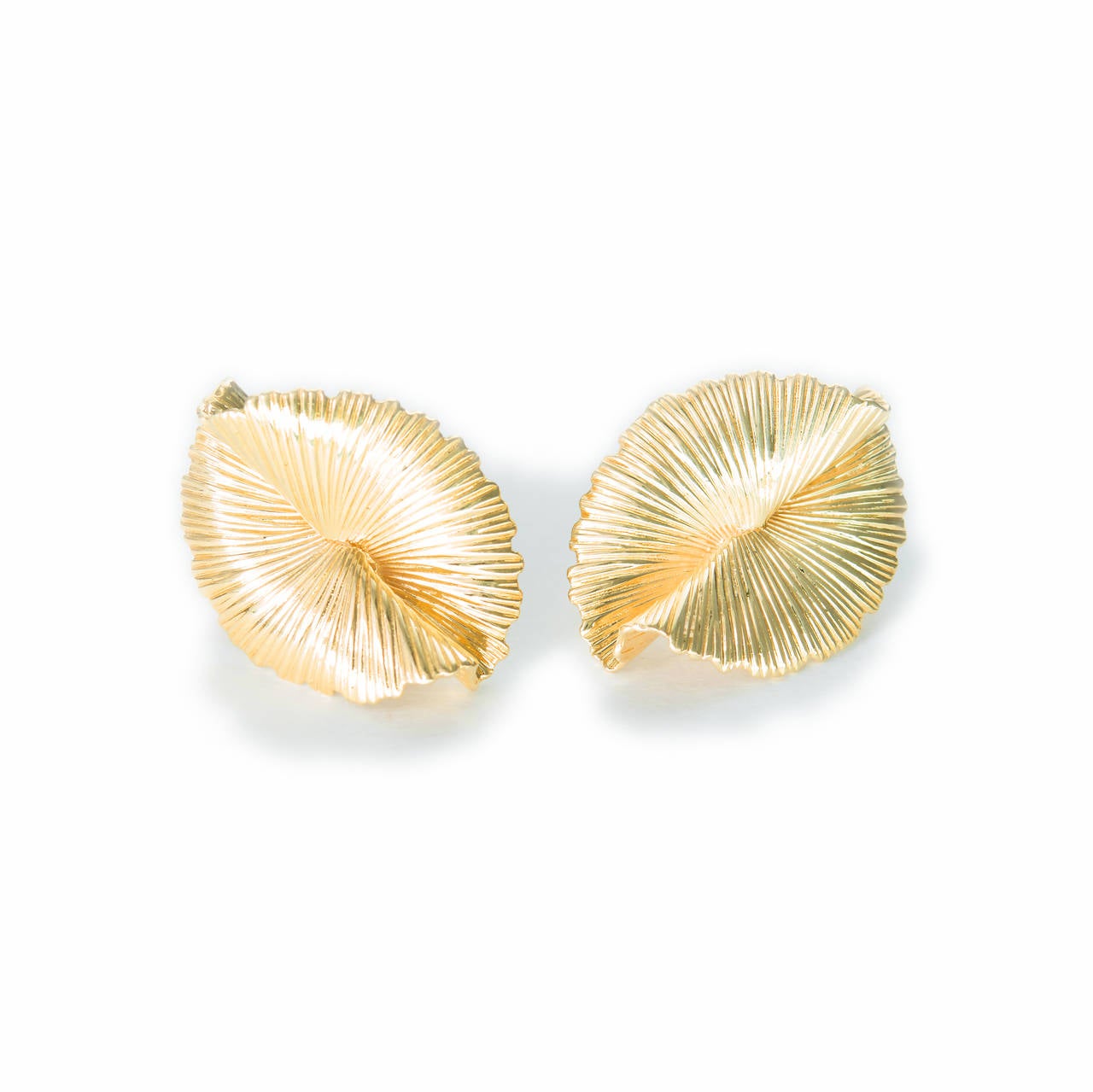 Tiffany & Co. Gold Swirl Fan Clip Post Earrings 1