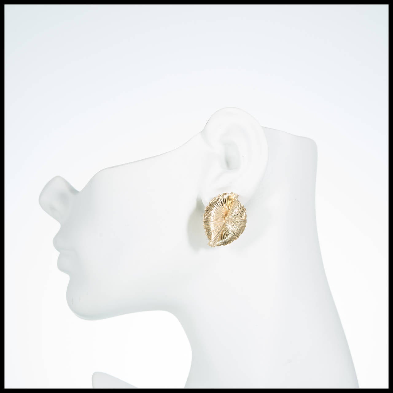 Tiffany & Co. Gold Swirl Fan Clip Post Earrings 2