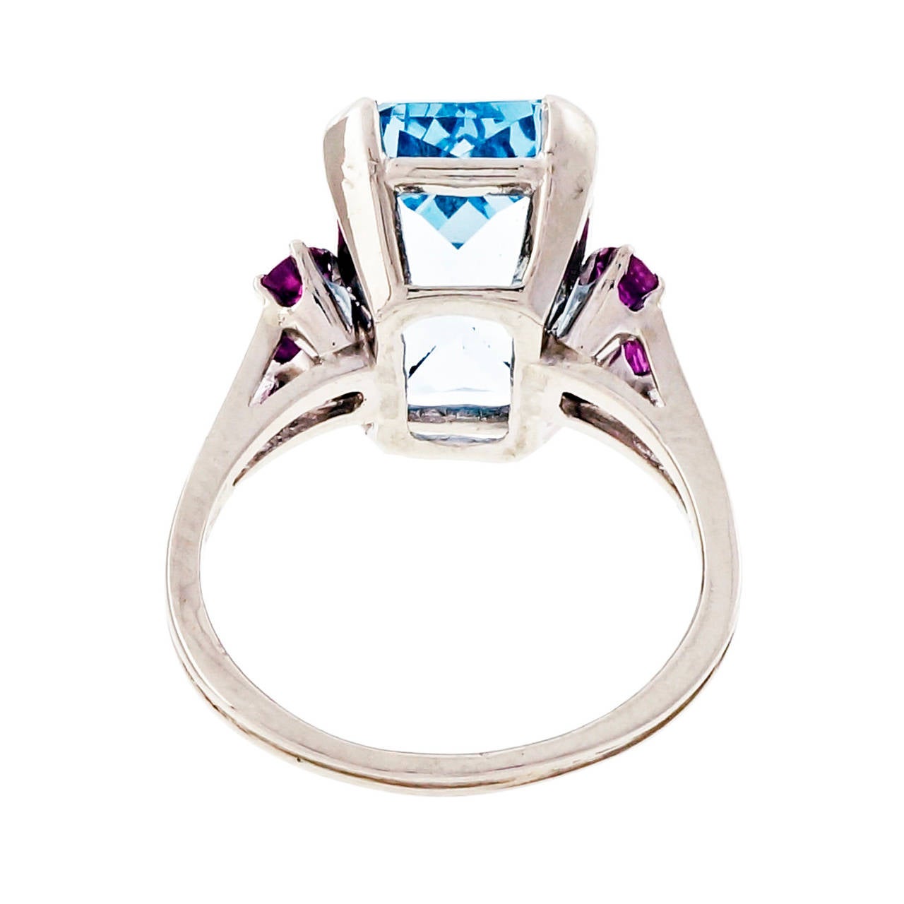 Women's Aquamarine Ruby Gold Cocktail Ring