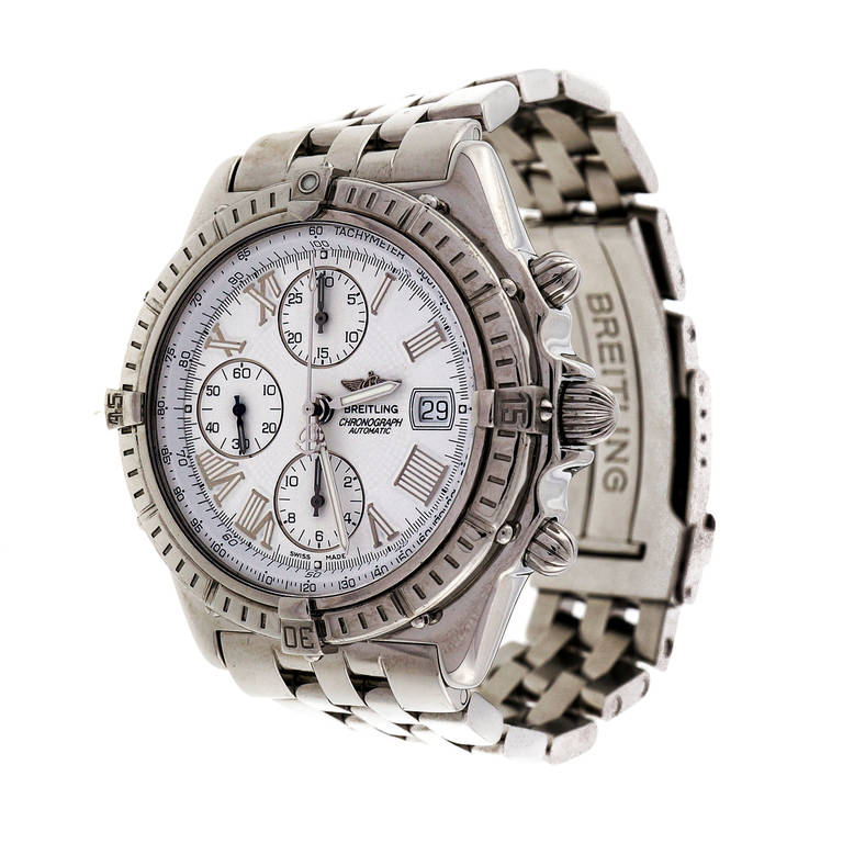 Breitling Stainless Steel Crosswind Automatic Chronograph Wristwatch In Good Condition In Stamford, CT