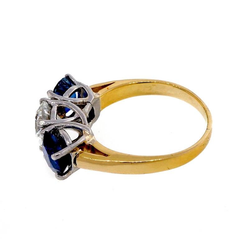 sapphire diamond ring yellow gold