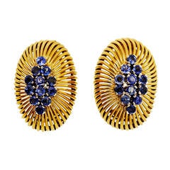 Sapphire Yellow And White Gold Earrings 1960 12