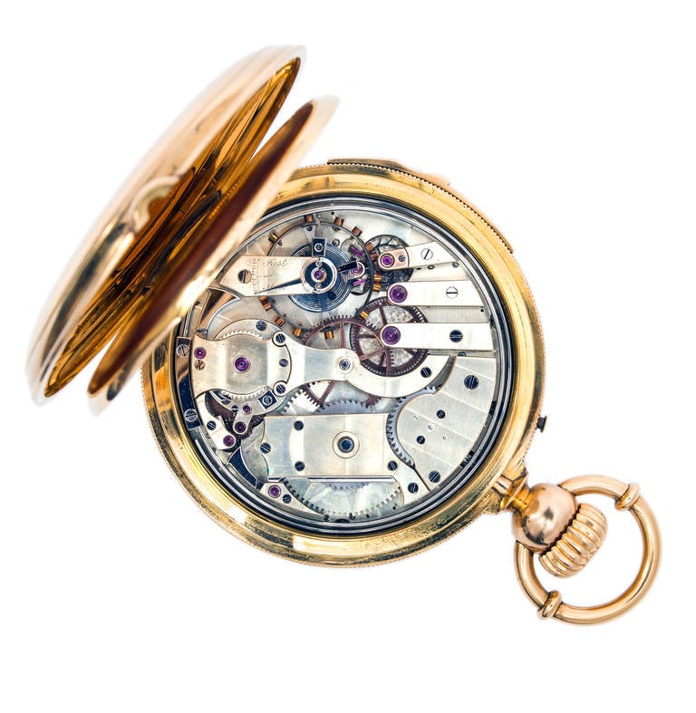 Gold-Taschenuhr mit Minutenrepetition von A & S Railroad, J.H. präsentiert an J.H. Ramsey, 1865 Herren im Angebot