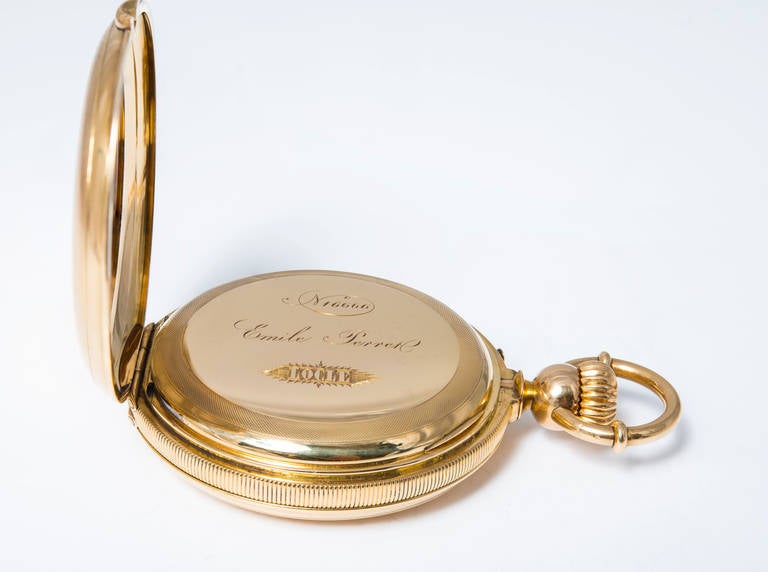 A & S Railroad Gold Minute Repeating Pocket Watch Presented to J.H. Ramsey, 1865 In Good Condition For Sale In Stamford, CT